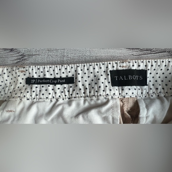 Talbots Perfect Crop Pants 2P Beige Khaki Women’s Capris - Picture 4 of 7